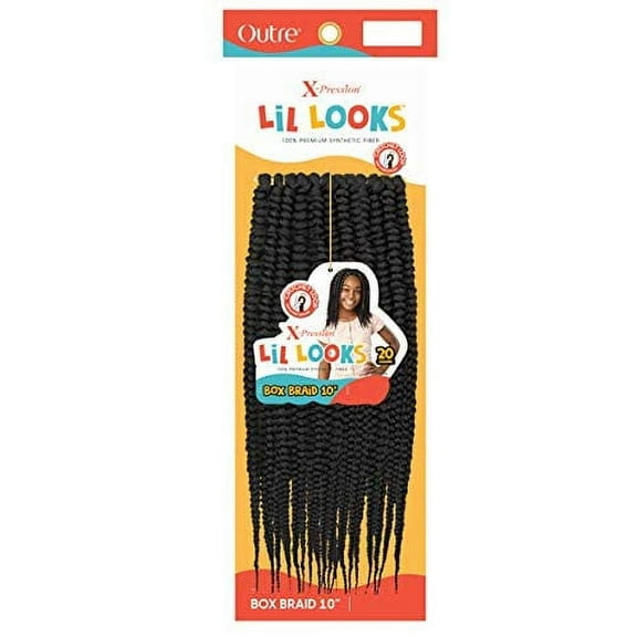 X-Pression 10" Lil Looks Box Braid Crochet Braiding Hair By Outre (COLOR: BURGUNDY)