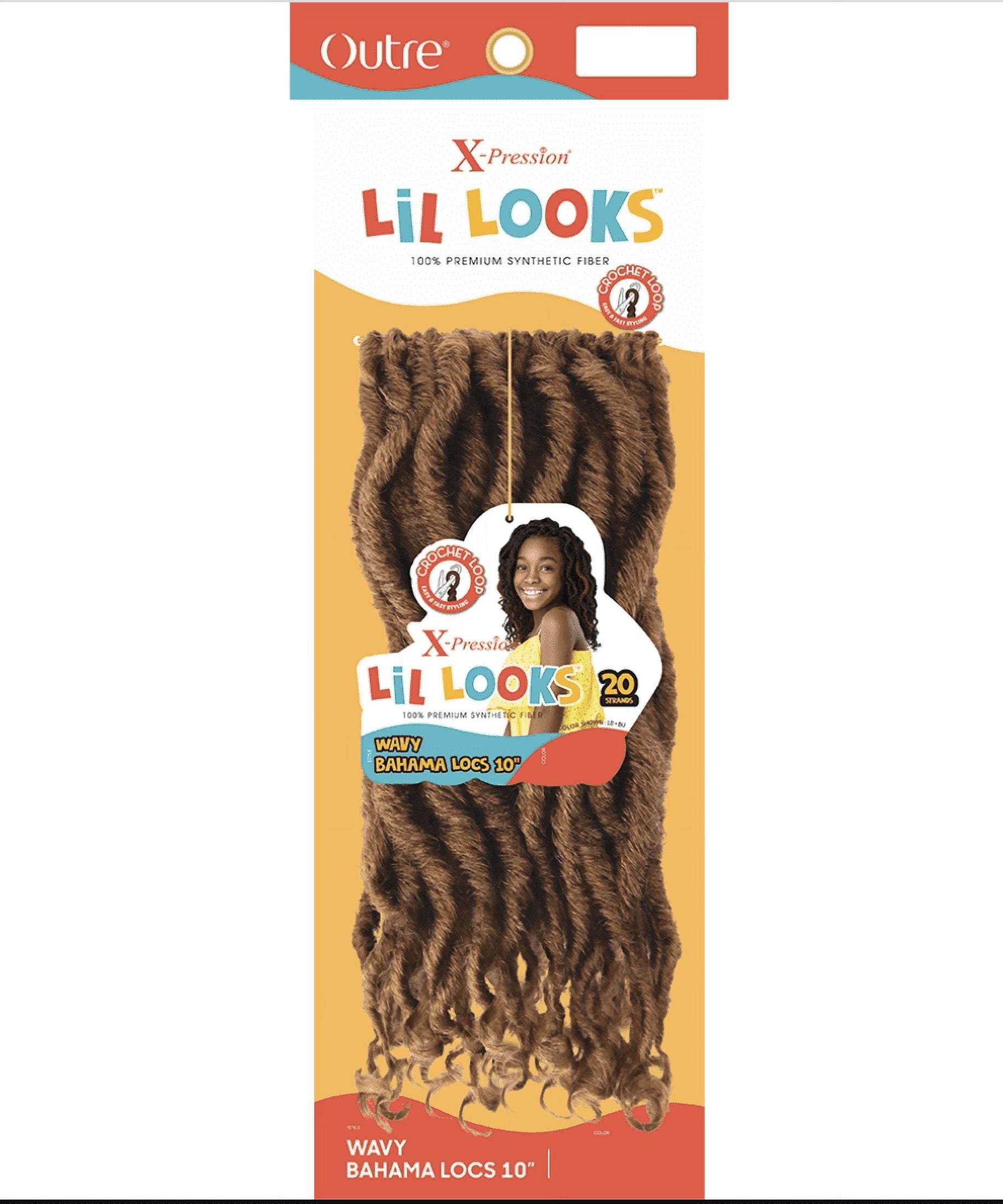 XPression 10" Lil Looks Wavy Bahama Locs Crochet Braiding Hair By