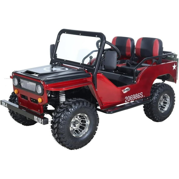 X-Pro 125cc Jeep Go Kart, 3-Speed Semi-Automatic Transmission w/Reverse, Big 18" Aluminum Rim Wheels