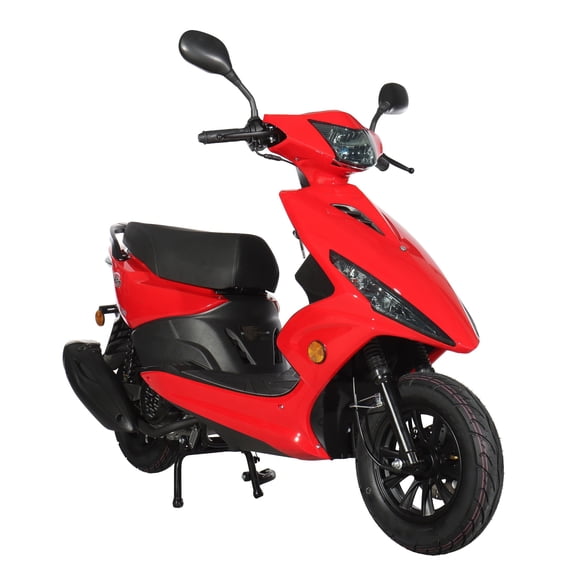X-Pro Bali 150cc Gas Moped for Adults, Street Legal Gas Powered Motor Moped with 10" Aluminum Wheels, Fully Automatic CVT Transmission, Front Disc Brake & Rear Storage Trunk