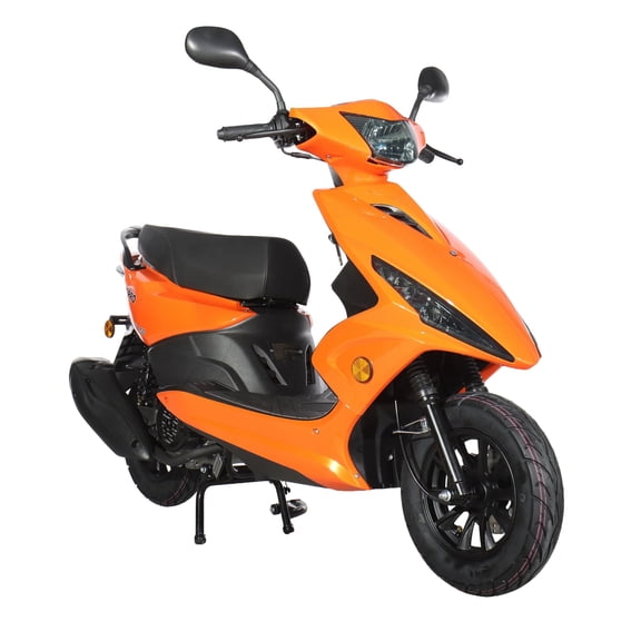 X-Pro Bali 150cc Gas Moped for Adults, Street Legal Gas Powered Motor Moped with 10" Aluminum Wheels, Fully Automatic CVT Transmission, Front Disc Brake & Rear Storage Trunk