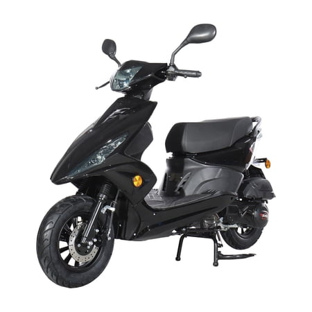 X-Pro Bali 150cc Gas Moped CVT Automatic, Electric Start with Large Storage – Adult Moped with 10" Wheels! (Black)