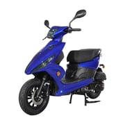 X-Pro Bali 150cc Gas Moped CVT Automatic, Electric Start with Large Storage   Adult Moped with 10" Wheels! Blue