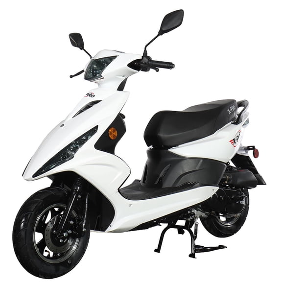 X-Pro Bali 50 Moped Scooter Gas Scooter with CVT Automatic, Electric/Kick Start, 10" Wheels, LED Headlight, EPA DOT Approved