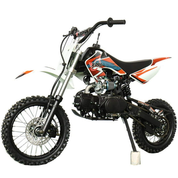 X-pro Bolt Gas 125cc 8.57HP Dirt Bike, for 10 Years to 16 Years - Black