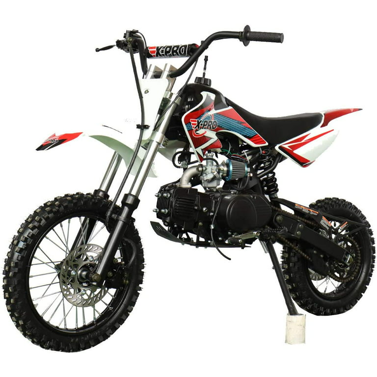 X-Pro Bolt 125cc Zongshen Engine Dirt Bike Pit Bike Youth Dirt Pit Bike  with 4-Speed Semi-Automatic Transmission, Big 14/12 Tires! 