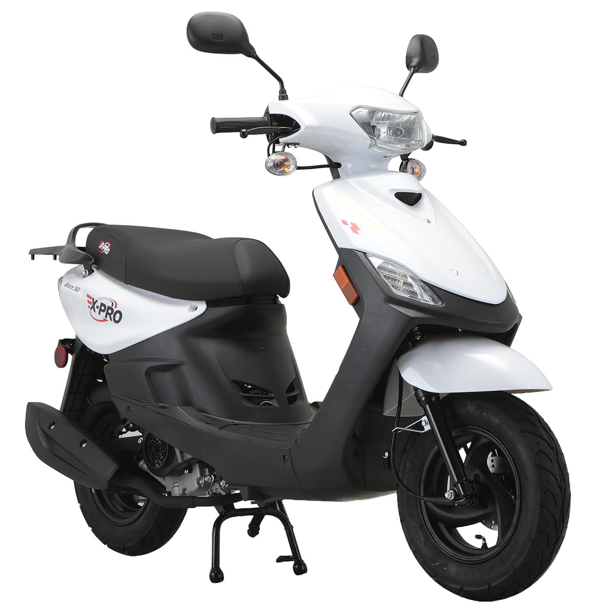 X-Pro Bora 50cc Gas Moped Scooter for Adults – Automatic Transmission, 4‑Stroke Engine with 10" Aluminum Wheels, Electric/Kick Start!