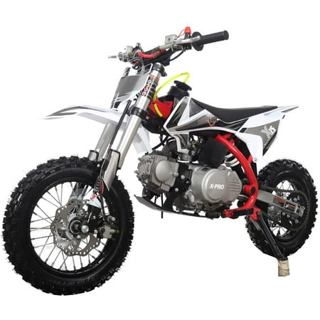 X-Pro Brand New 110cc Dirt Bike, Semi-Automatic Transmission Kick Start Chain Drive 12"/10" Wheels