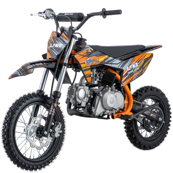X-Pro Brand New Lynx 110cc Dirt Bike with Automatic Transmission, Electric Start, 14"/12" Tires!