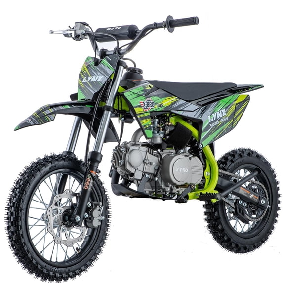 X-Pro Brand New 110cc Dirt Bike Pit Bike, with Semi-Automatic Transmission, Kick Start, Big 14"/12" Tires!