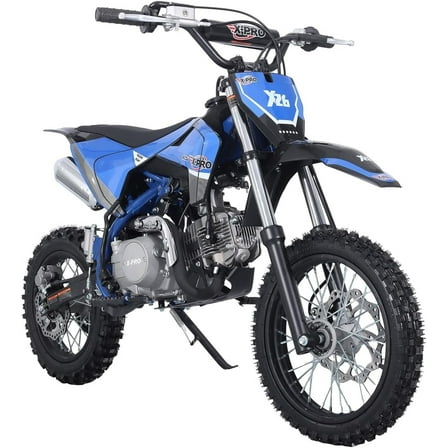 X-Pro Brand New 125cc Gas Pit Dirt Bike with 4-Speed Manual Transmission, Kick Start, 14"/12" Tires!