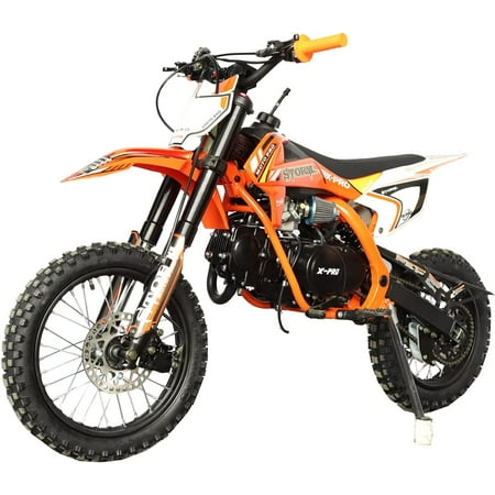 X-Pro Brand New 125cc Pit Dirt Bike, 4-Speed Manual Transmission Kick Start 14"/12" Tires