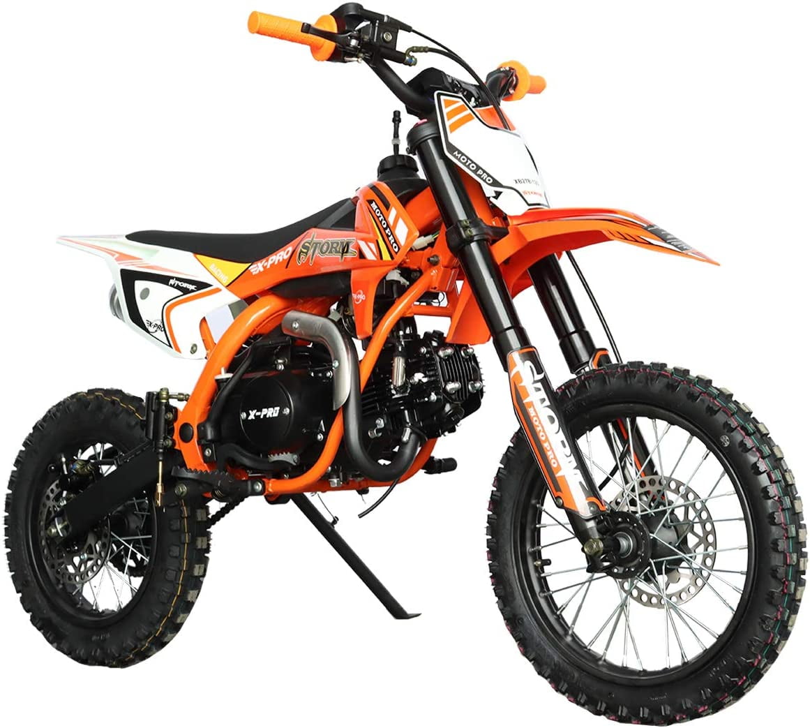 X-Pro Brand New 125cc Pit Dirt Bike, 4-Speed Semi-Automatic Transmission  Kick Start 14/12 Tires 