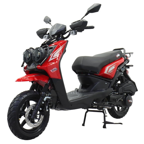 X-Pro Brand New 150 Gas Moped Scooter Adult Bike, 12" Aluminum Wheels Electric/Kick Start Dual Headlights
