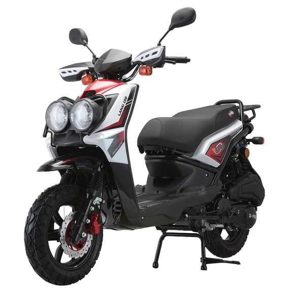 X-Pro Brand New 150cc Gas Moped Motorcycle, 12" Aluminum Wheels Electric/Kick Start Dual Headlights