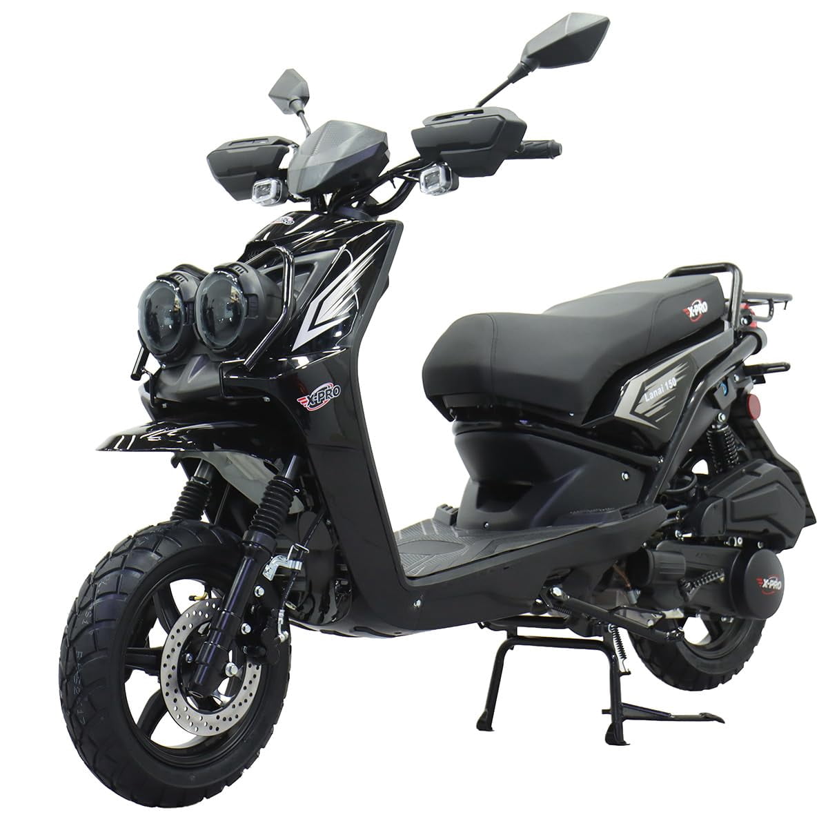 X-Pro Brand New 150 Gas Moped Scooter Adult Bike, 12" Aluminum Wheels Electric/Kick Start Dual Headlights