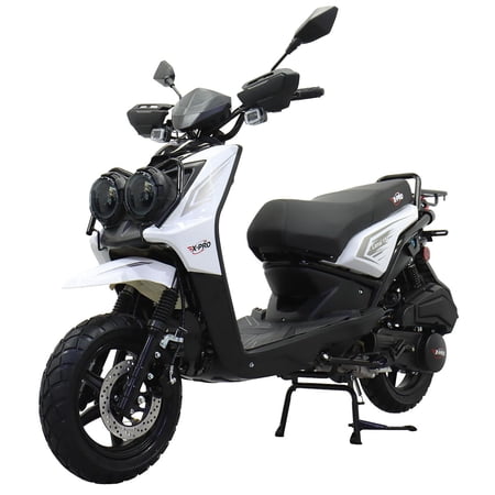 X-Pro Brand New 150cc Gas Moped Motorcycle, 12" Aluminum Wheels Electric/Kick Start Dual Headlights