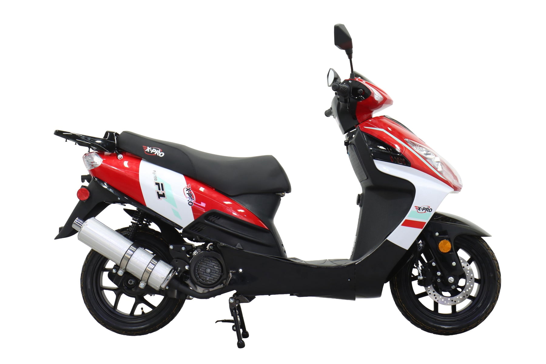 X-Pro Brand New 150 Gas Moped Scooter, 13" Aluminum Wheels, Electric/Kick Start Large Headlights!