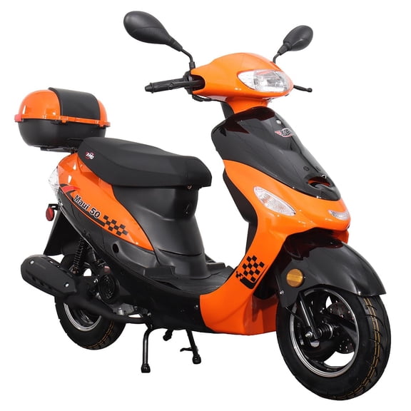 X-Pro Brand New 50cc Gas Moped Motorcycle, 10" Aluminum Wheels Electric/Kick Start! Large Headlights