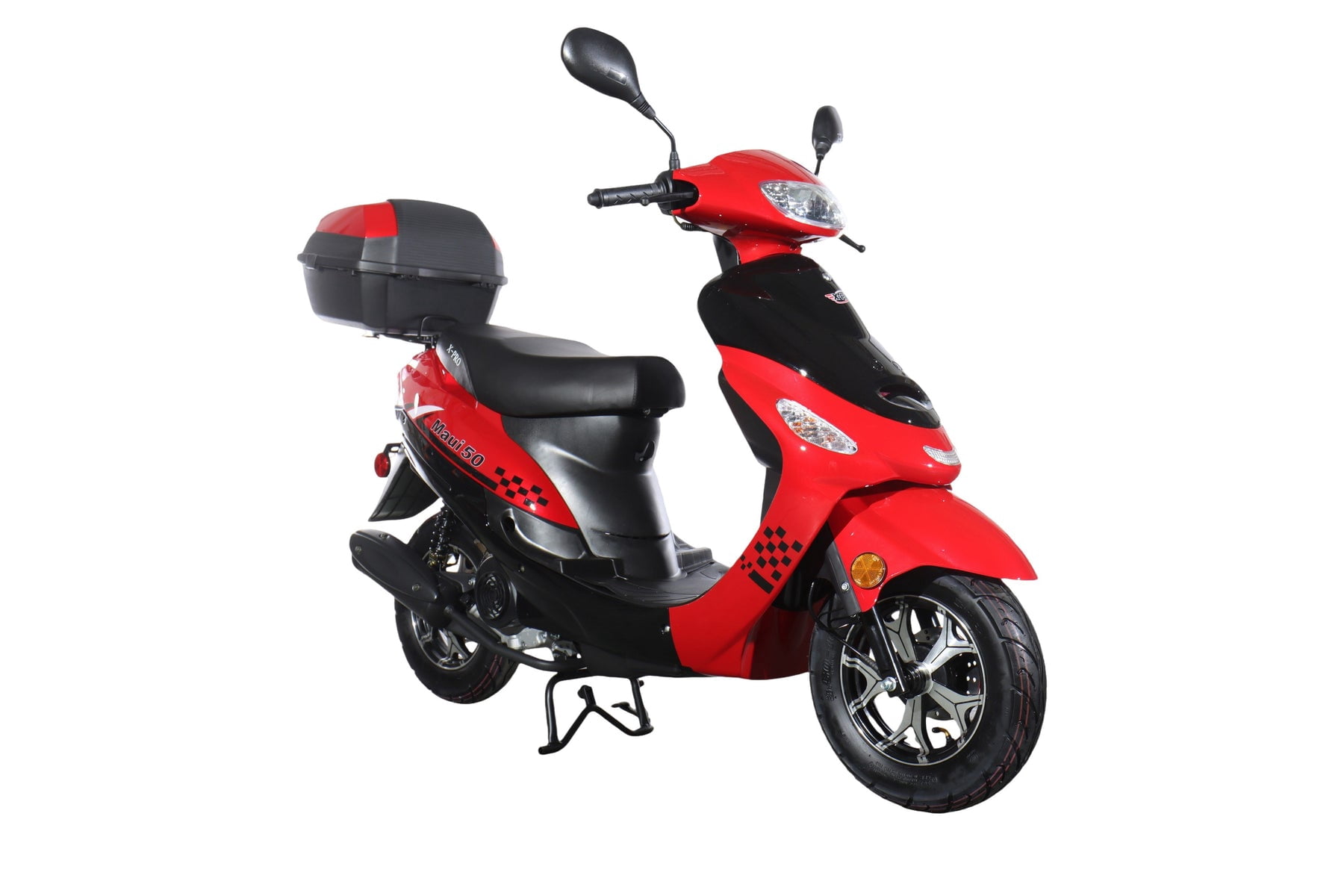 X-Pro Brand New 50cc Gas Moped Scooter, 10" Aluminum Wheels Electric/Kick Start! Large Headlights