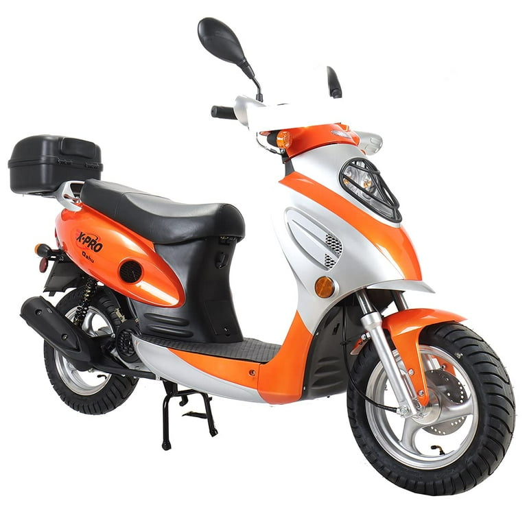 X Pro Brand New 50cc Gas Moped Scooter 12 Aluminum Wheels Electric Kick Start Assembled in Create