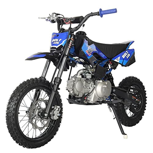 X-Pro Brand New Bolt 125cc Gas Pit Dirt Bike, Automatic Transmission, Electric Start, Big 14"/12" Tires!