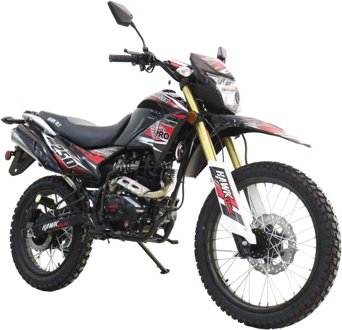 X-Pro Brand New Hawk DLX 250 EFI Fuel Injection 250 Dirt Bike for Adult, 5 Manual Transmission Electric/Kick Start, 21"/18" Wheels