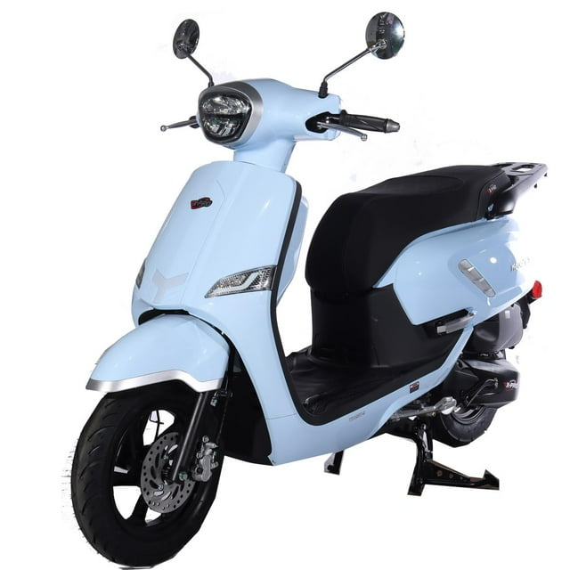 X-Pro Brand New Kauai 150cc Moped Scooter with 12"/10" Aluminum Wheels, Electric/Kick Start! Large LED Lights!