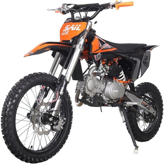 X-Pro Sail Gasoline 125cc 4-speed transmission Dirt Bike - Orange