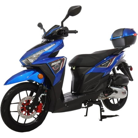 X-Pro Brand New Saipan 200cc Gas Moped Scooter with CVT Transmission, 14" Alloy Wheels, Assembled in Create