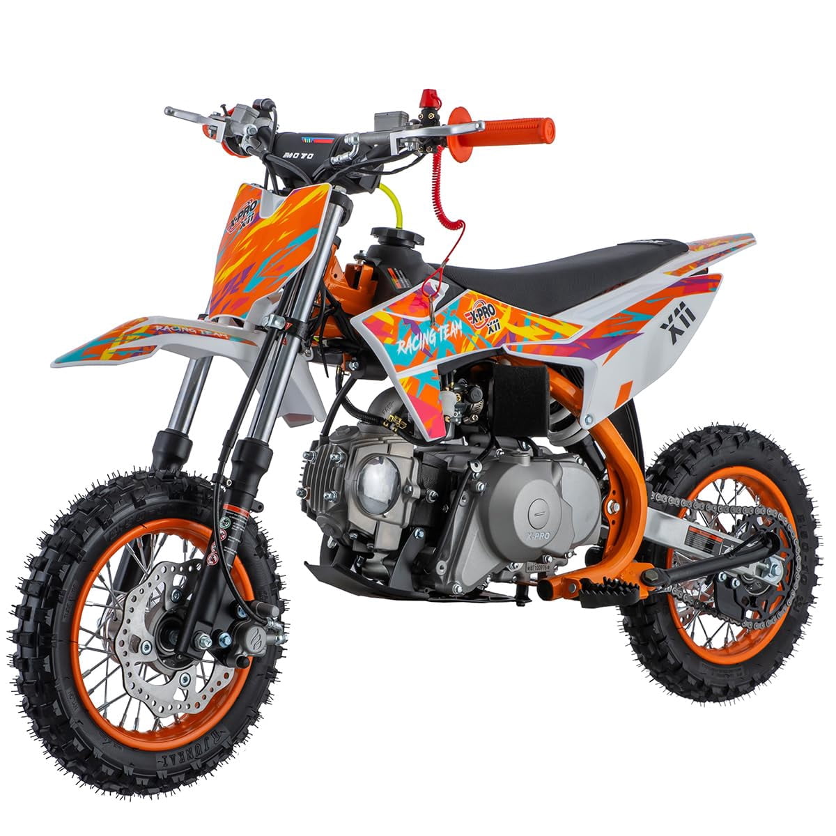 X-Pro Brand New X11 110cc Dirt Bike Gas Dirt Bike Pit Bikes Youth Dirt Pitbike with Automatic Transmission, Electric Start, 10"/10" Tires!