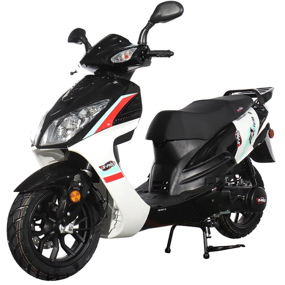 X-Pro Fiji 150cc Gas Moped for Adults with 13" Aluminum Wheels, Electric & Kick Start, Automatic CVT Transmission, Large Headlight!
