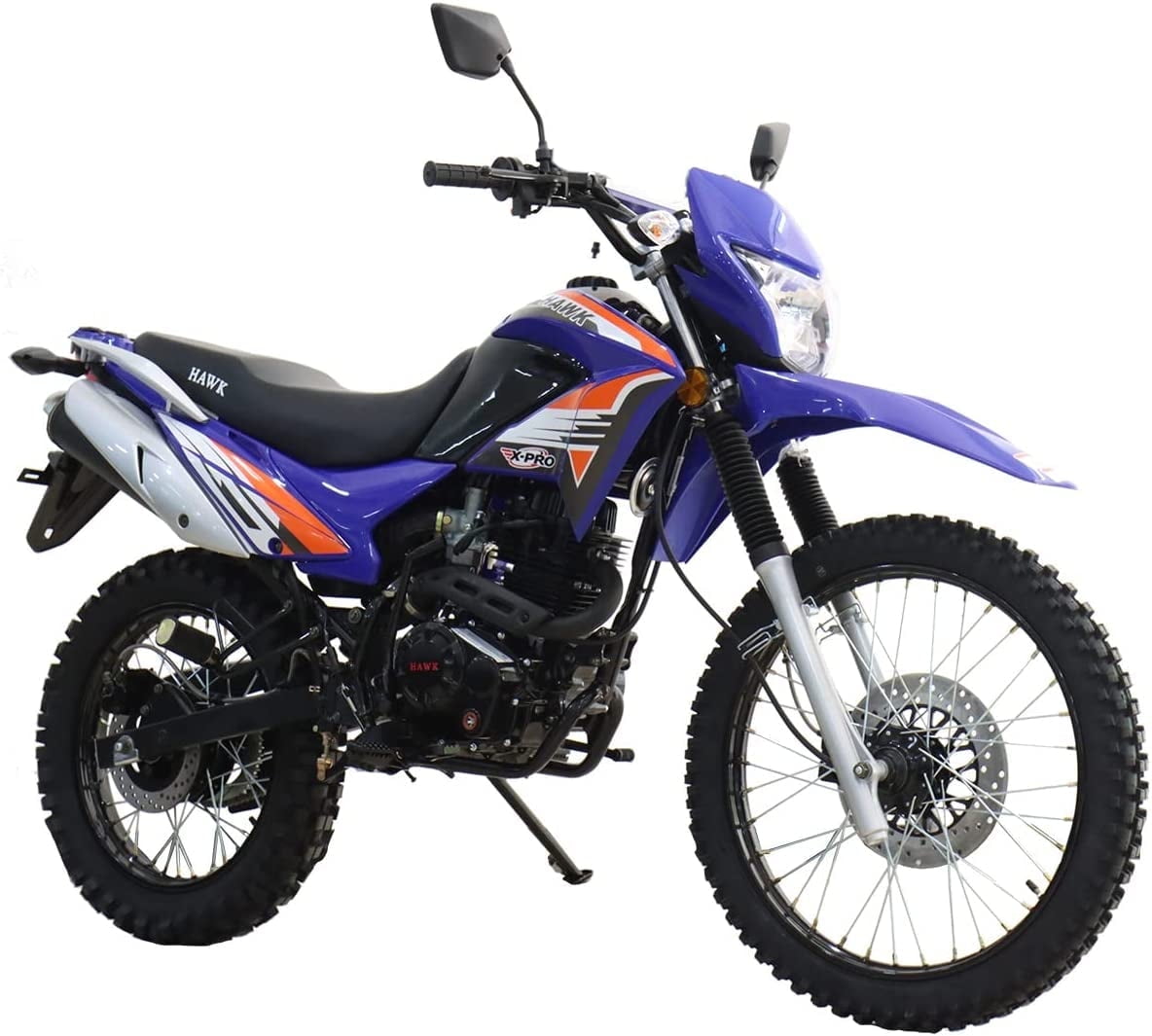 X-Pro Brand New Hawk 250 Gas Pit Dirt Bike with Dual Sports Enduro Bike! 21"/18" Wheels!