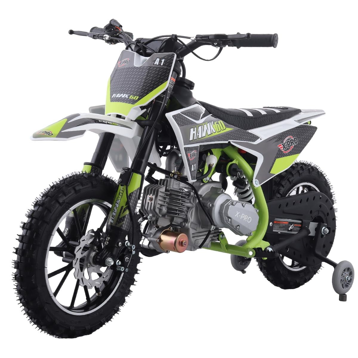 X-Pro Hawk 60 Dirt Bike with CVT Transmission, Electric Start, Disc Brake! 10" Wheels!