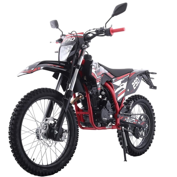 X-Pro Knight DLX 250 Dirt Bike Zongshen Brand Engine with All Lights and 5-Speed Manual Transmission, Electric/Kick Start! Big 21"/18" Wheels!