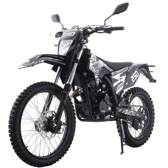 X-Pro Knight DLX 250 Dirt Bike Zongshen Brand Engine with All Lights and 5-Speed Manual Transmission, Electric/Kick Start! Big 21"/18" Wheels!