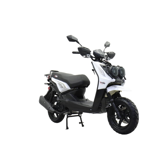 X‑Pro Lanai 150 Gas Moped with 12" Alloy Wheels, Electric & Kick Start, Front Disc Brake, Automatic Transmission – Underseat Storage, Dual Headlights