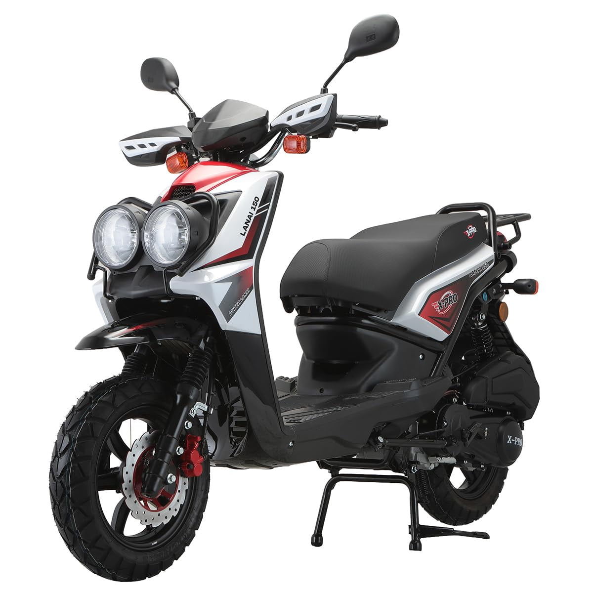 X‑Pro Lanai 150cc Gas Moped with 12" Alloy Wheels, Electric & Kick Start, Front Disc Brake, Automatic Transmission – Underseat Storage, Dual Headlights