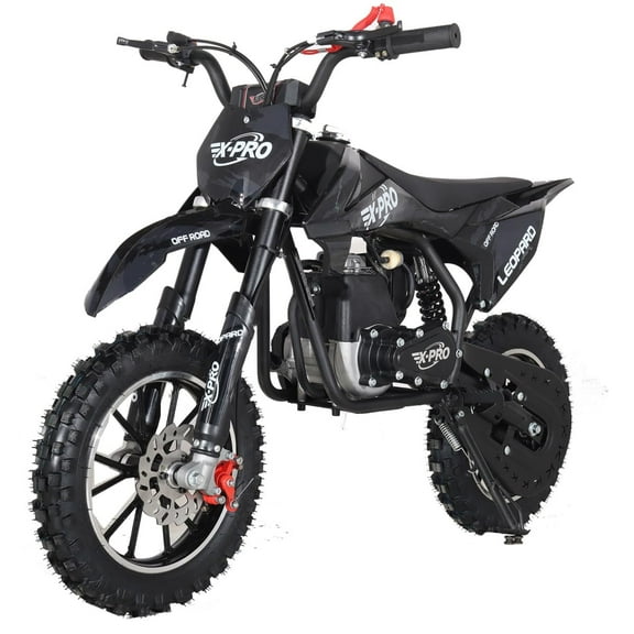 X-Pro Leopard 40 Mini Dirt Bike, Gas Power 4 Stroke Pit Bike! Easy Pull Start, 10" Wheels!