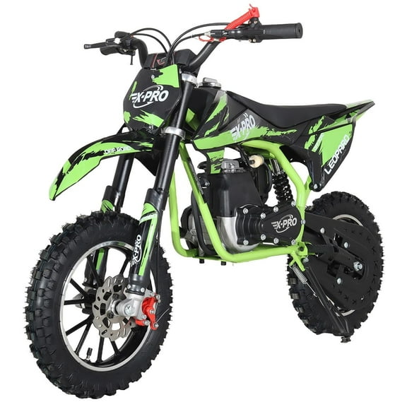 X-Pro Leopard 40 Mini Dirt Bike, Gas Power 4 Stroke Pit Bike! Easy Pull Start, 10" Wheels!