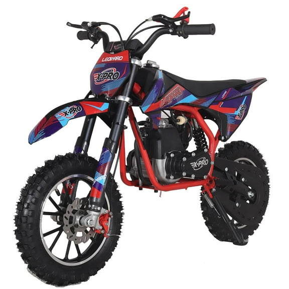 X-Pro Leopard 40 Mini Kids Dirt Bike, Gas Power 4 Stroke Pit Bike! Easy Pull Start, 10" Wheels! 2025 New Version!