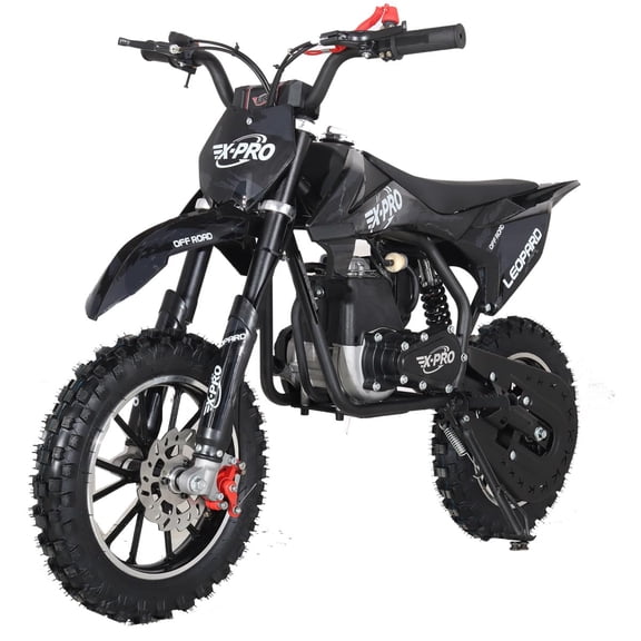 X-Pro Leopard Mini 40 Dirt Bike, Gas Power 4 Stroke Dirt Bike, Pull Start with 10" Wheels!(BlackNew)