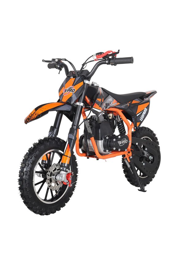 Leopard Mini 40 Dirt Bike, Gas Power 4 Stroke Dirt Bike, Pull Start with 10" Wheels!(Orange)