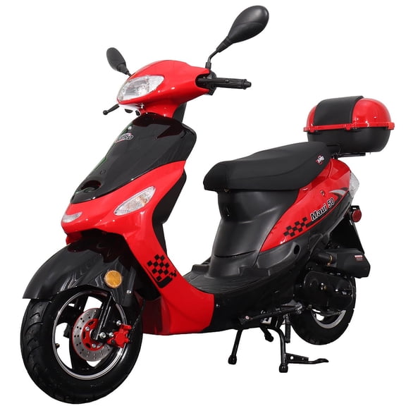 X-Pro Maui 50cc Gas Moped Scooter for Adults – Automatic Transmission with 10" Aluminum Wheels, Electric/Kick Start!