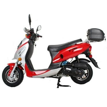 X-Pro Oahu 50cc Moped with 10" Aluminum Wheels, Rear Trunk! Electric/Kick Start! Large Headlight!