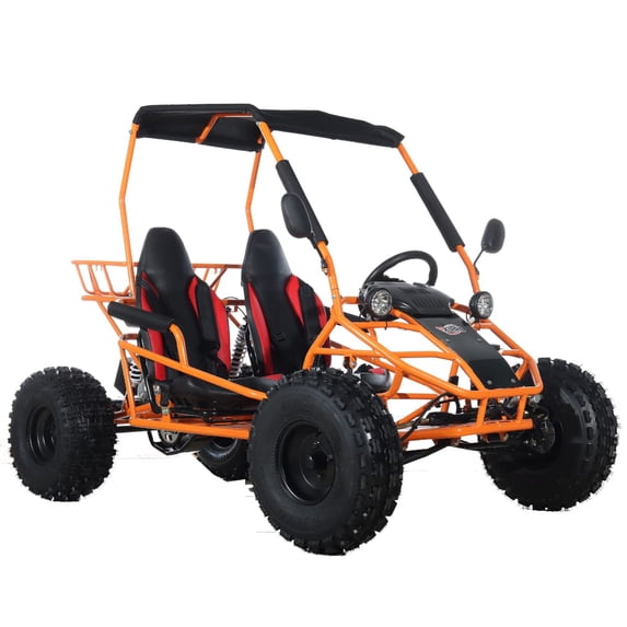 X-Pro Rover 125cc Gas Go Kart with 3-Speed Semi-Automatic Transmission w/Reverse, Big 19"/18" Wheels!(Orange)