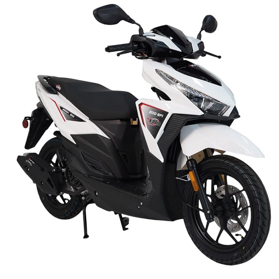 X-Pro Saipan 200 EFI Electronic Fuel Injection Moped Scooter with CVT Transmission, 14" Alloy Wheels, LED Headlights!