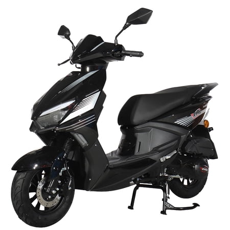 X-Pro Solara 150cc Gas Moped, Fully Automatic Moped with Electric & Kick Start, 10" Aluminum Wheels, Front Disc Brake, LED Headlight, Underseat Storage