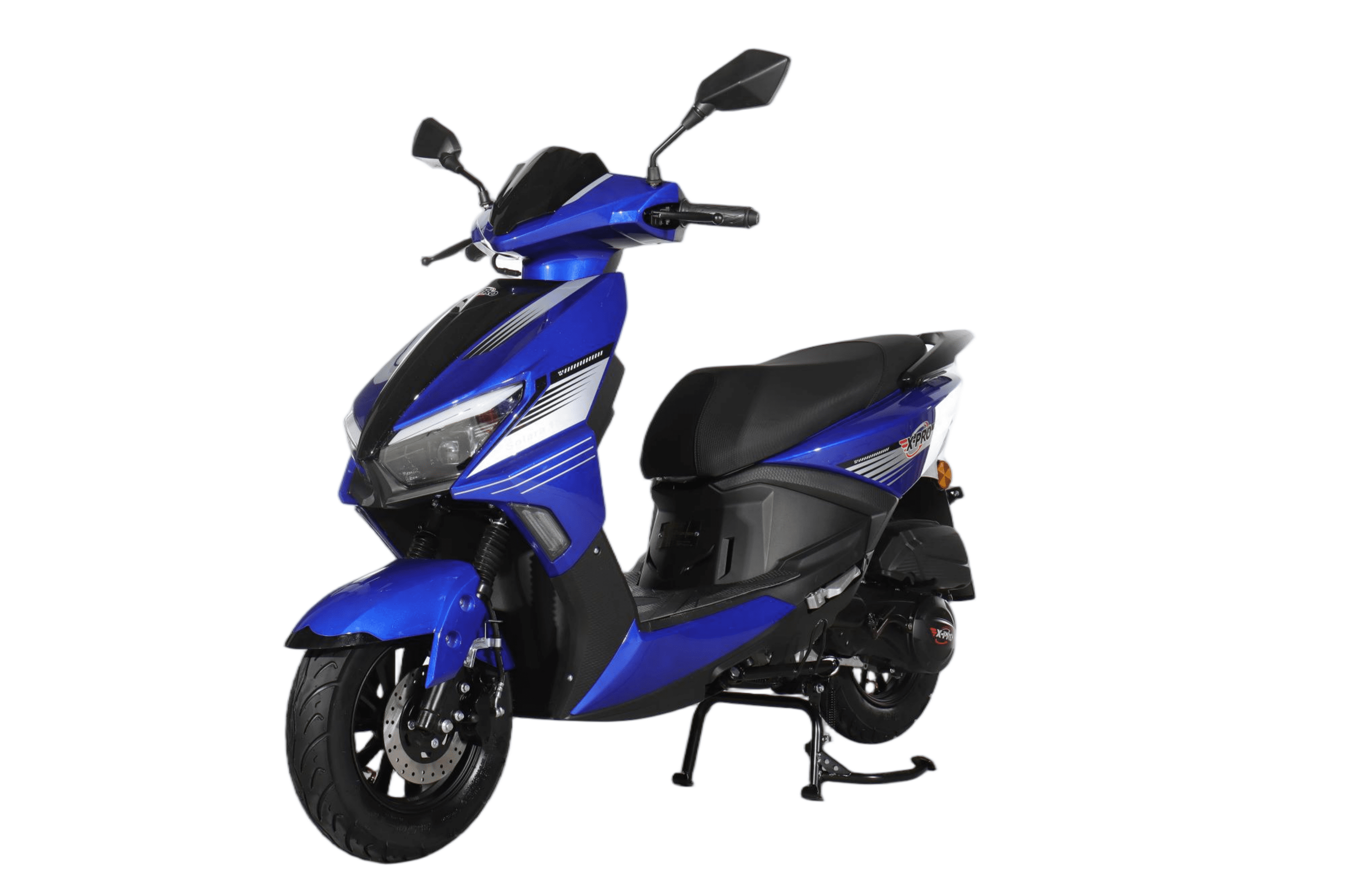X-Pro Solara 150cc Gas Moped, Fully Automatic Moped with Electric & Kick Start, 10" Aluminum Wheels, Front Disc Brake, LED Headlight, Underseat Storage