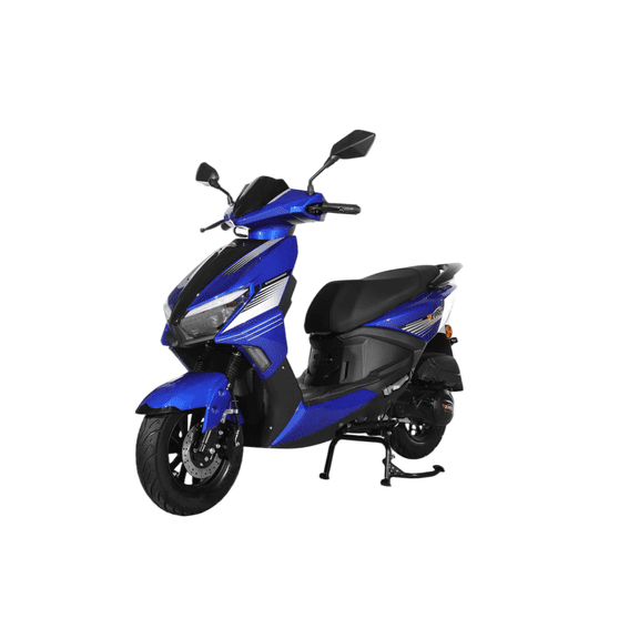 X-Pro Solara 150cc Gas Moped, Fully Automatic Moped with Electric & Kick Start, 10" Aluminum Wheels, Front Disc Brake, LED Headlight, Underseat Storage
